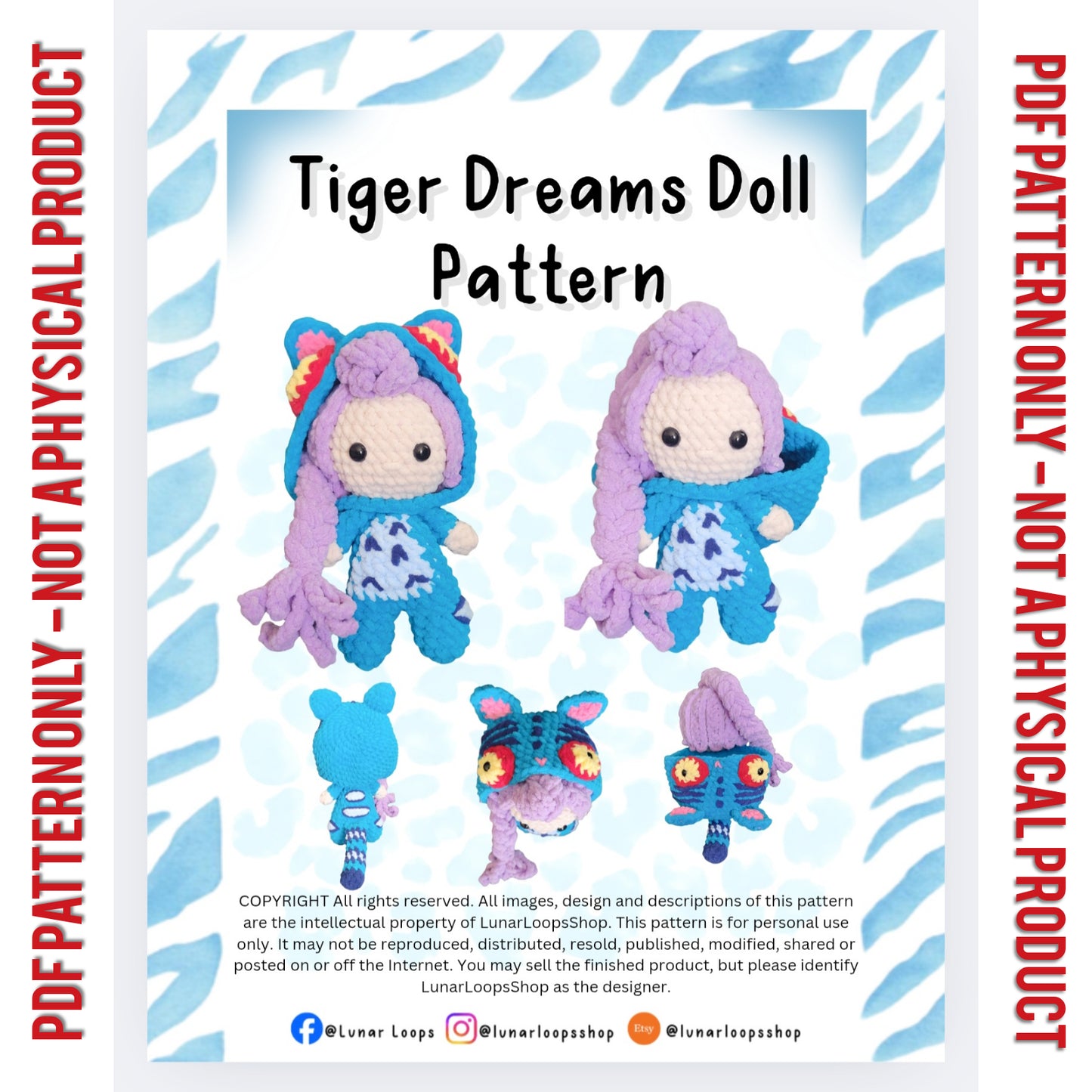 Tiger Dreams Crochet Doll Pattern