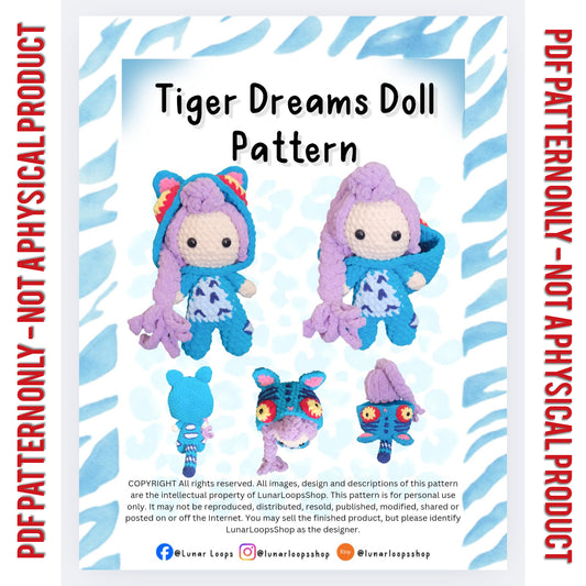 Tiger Dreams Crochet Doll Pattern
