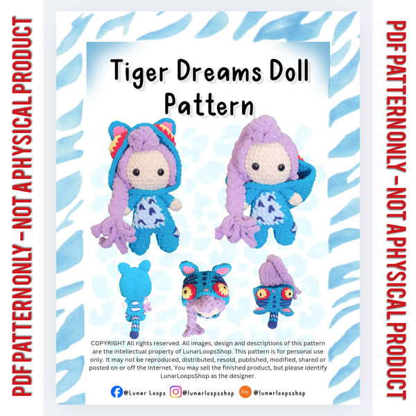Tiger Dreams Crochet Doll Pattern