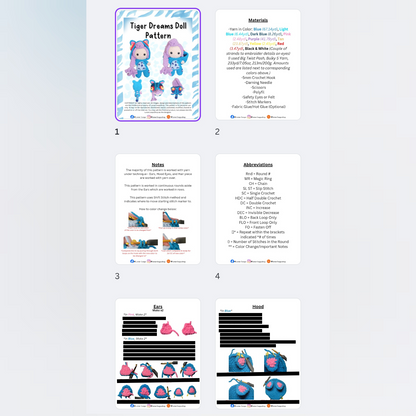 Tiger Dreams Crochet Doll Pattern