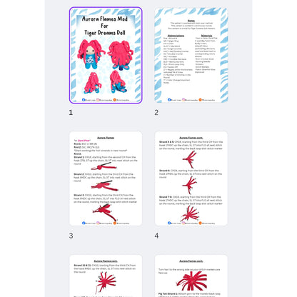 Tiger Dreams Crochet Doll Aurora Flames Wig Mod Pattern