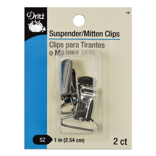 Dritz Suspender/Mitten Nickle Clips 2Pk. Sz.1in