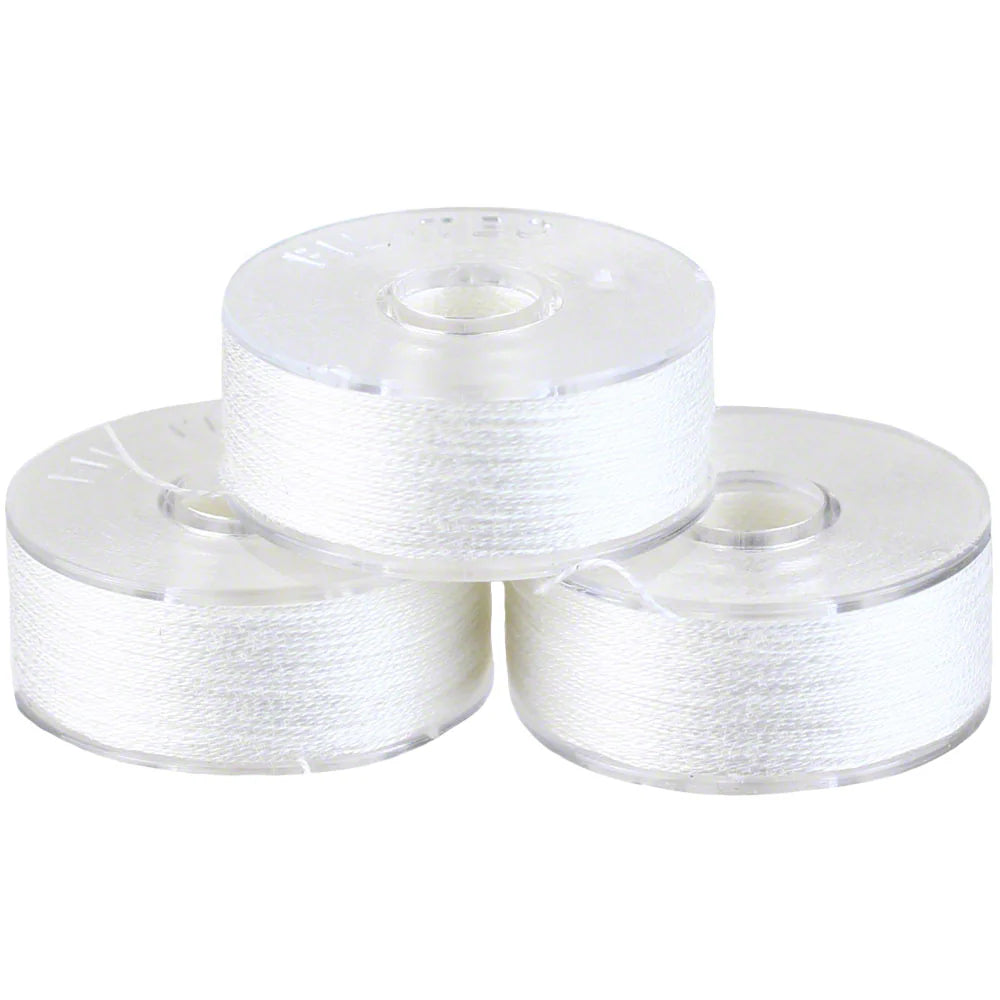 Pre-Wound Class 15 Bobbins White 12pk.