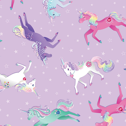 Magical Unicorns Lilac - Fairytale Dreams