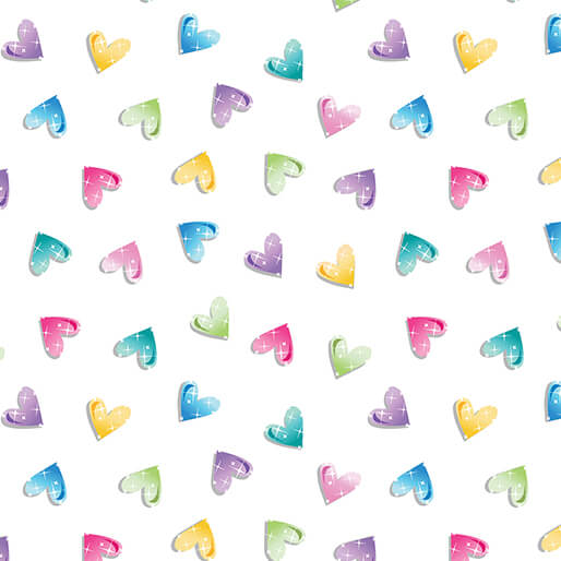 Bejeweled Hearts White - Fairytale Dreams