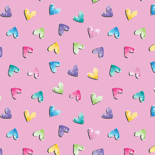 Bejeweled Hearts Pink - Fairytale Dreams