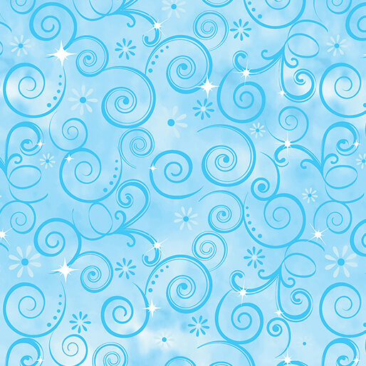 Dazzling Swirls Light Blue - Fairytale Dreams
