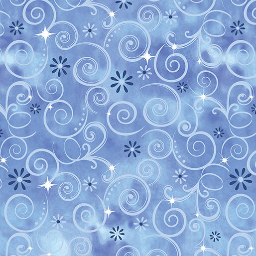 Dazzling Swirls Dark Blue - Fairytale Dreams