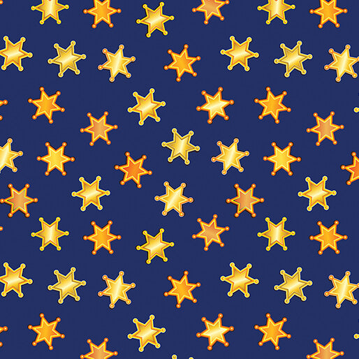 Western Stars Navy - Benartex Lil' Buckaroos Collection