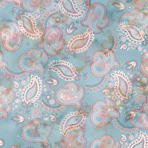 Gone Country Paisley Twilight Blue - Benartex Designer Fabrics