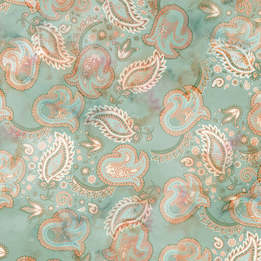 Gone Country Paisley Seafoam - Benartex Designer Fabrics