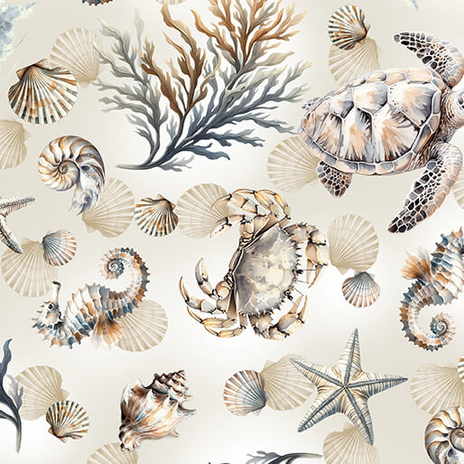 Marine Life Neutral - Benartex Fabric Gallery