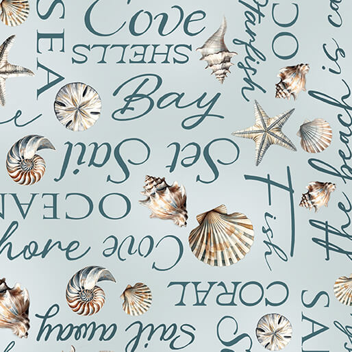 Coastal Words Ocean - Benartex Fabric Gallery
