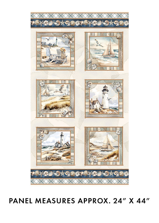 Coastal Escape Panel Neutral - Benartex Fabric Gallery