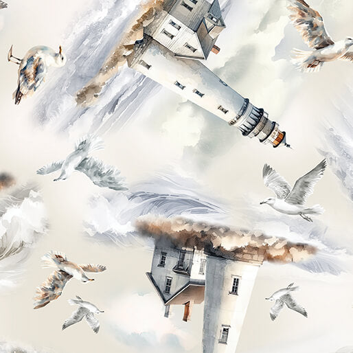Lighthouses Neutral - Benartex Fabric Gallery