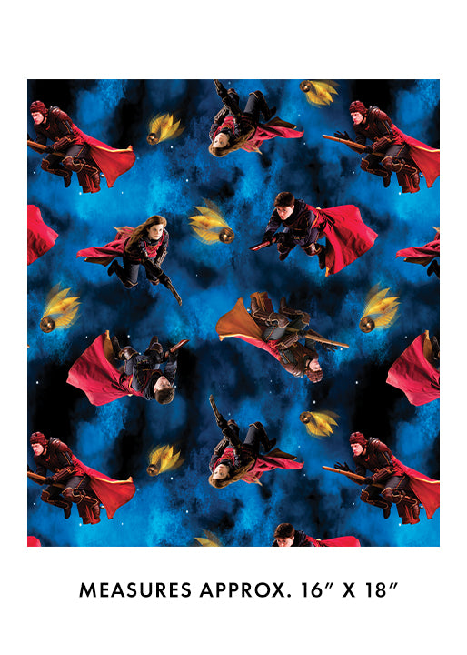 Harry Potter Playing Quidditch Blue - Benartex Fabrics