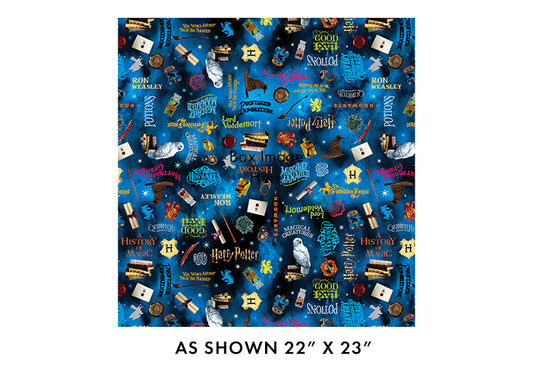 Harry Potter Words Blue 108" - Benartex Fabrics