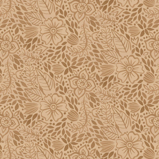 Floralscape Small Floral Tan - Wilmington Prints
