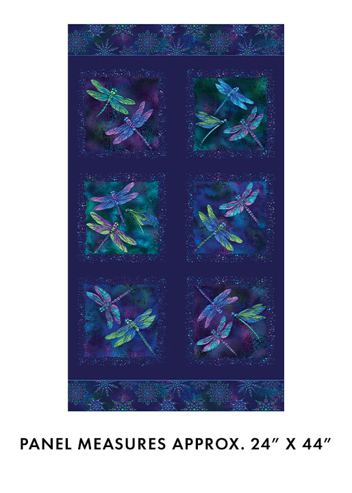 On Dragonfly Wings Panel Multi - Benartex Designer Fabrics