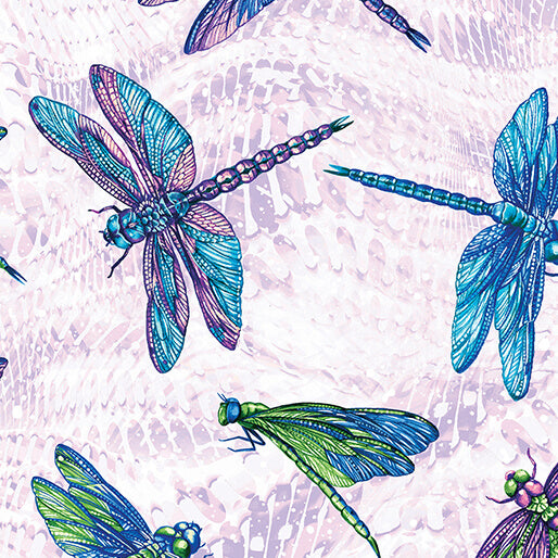 Large Dragonfly Light Lavender - Benartex Designer Fabrics