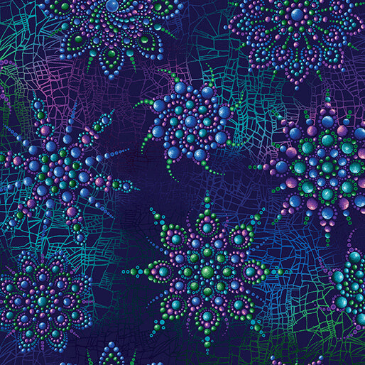 Cirrus Beaded Medallion Multi - Benartex Designer Fabrics