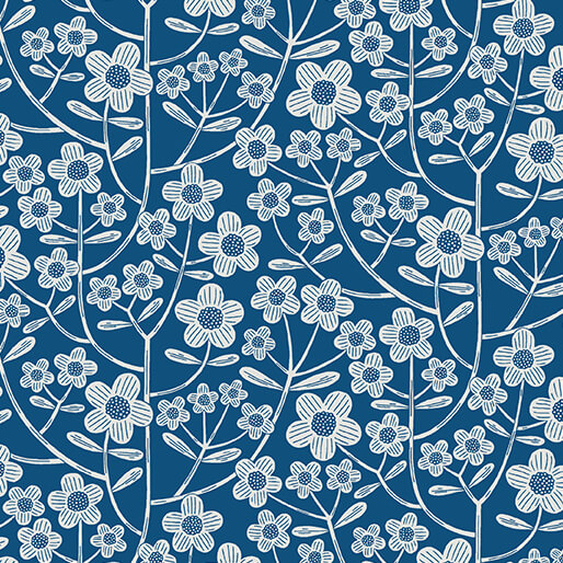 Brynn Blue Blooming Color 2 108" Wide - Benartex Designer Fabrics