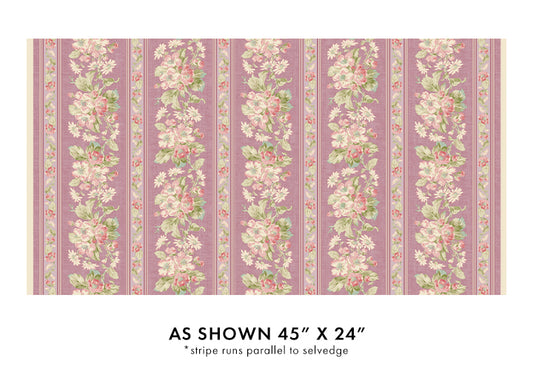 Beloved Apple Blossom Stripe Washed Rose - Benartex Fabrics