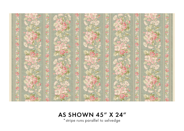 Beloved Apple Blossom Stripe Willow - Benartex Fabrics