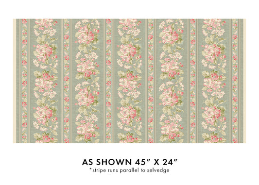 Beloved Apple Blossom Stripe Willow - Benartex Fabrics