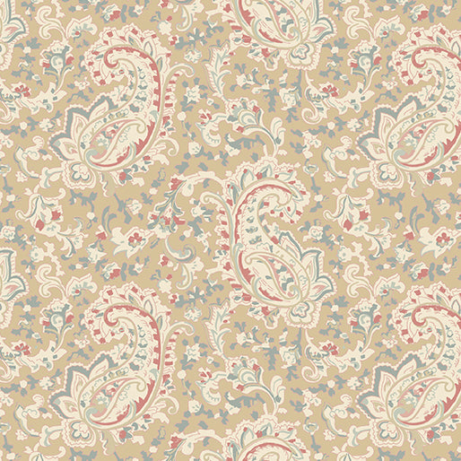 Beloved Apple Blossom Prague Paisley Natural - Benartex Fabric
