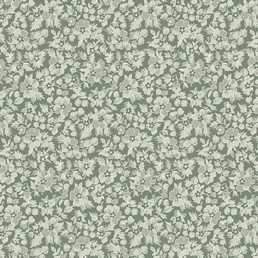 Beloved Apple Blossom Mood Calico Dark Willow - Benartex Fabric