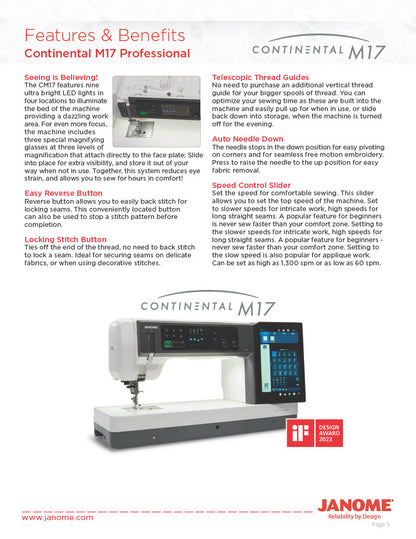 Janome CM17 Continental