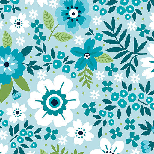 Cottage Garden Aquamarine - Benatrex Designer Fabrics