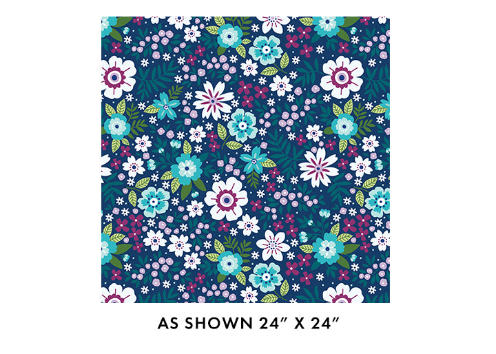 Seaside Garden Cobalt 108" Wide - Benartex Designer Fabrics