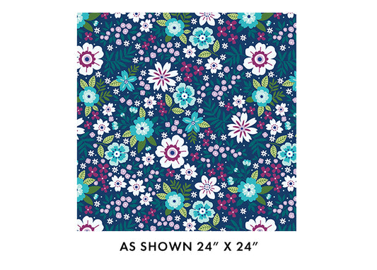 Seaside Garden Cobalt 108" Wide - Benartex Designer Fabrics