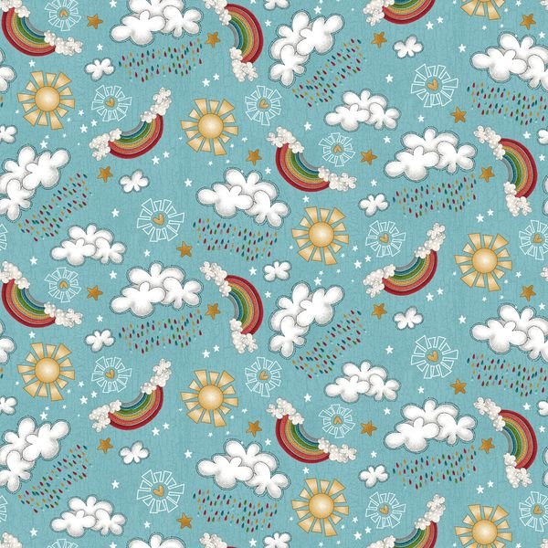 Two by Two Sky Blue Clouds - Henry Glass & Co.