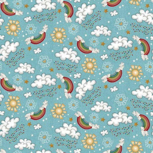 Two by Two Sky Blue Clouds - Henry Glass & Co.
