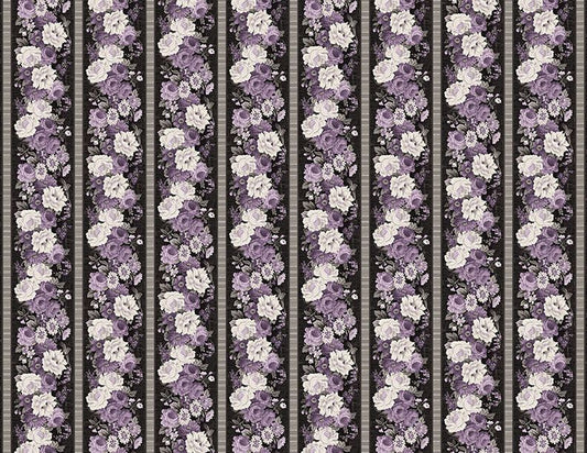 Blackberry Bramble Repeating Stripe Multi - Wilmington prints
