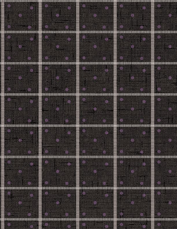 Blackberry Bramble Dots & Stripes Black - Wilmington prints