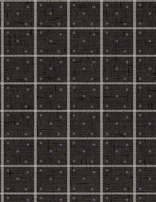 Blackberry Bramble Dots & Stripes Black - Wilmington prints