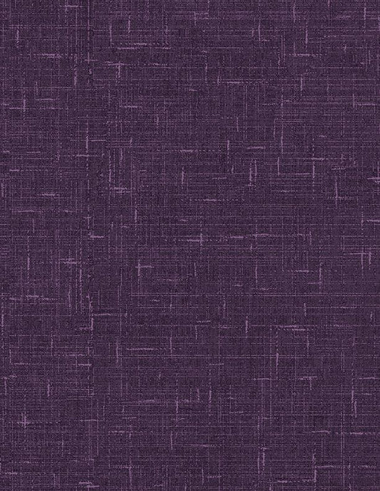 Blackberry Bramble Linen Texture Purple - Wilmington prints