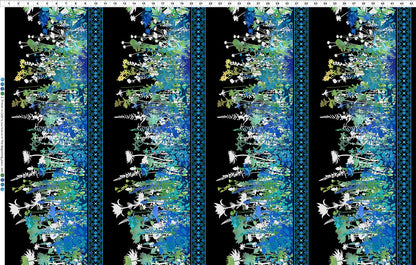 I Dream in Color Border Blue - In The Beginning Fabrics