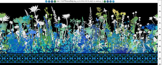 I Dream in Color Border Blue - In The Beginning Fabrics