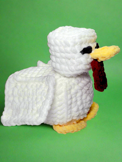 Pixel Art Sitting Zombie and Emotional Support Chicken Crochet Pattern