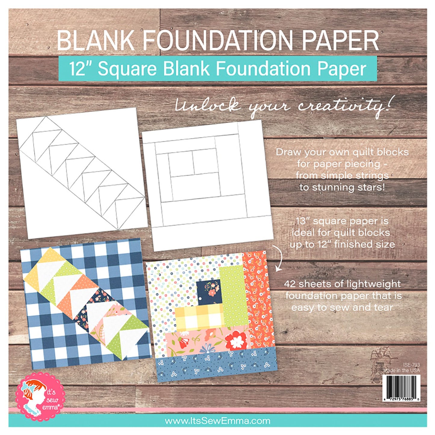 12" Blank Foundation Paper Pad - it's sew emma