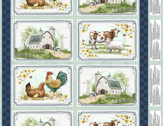 Placemat Panel Multi Friendly Farmstead - Wilmington Prints