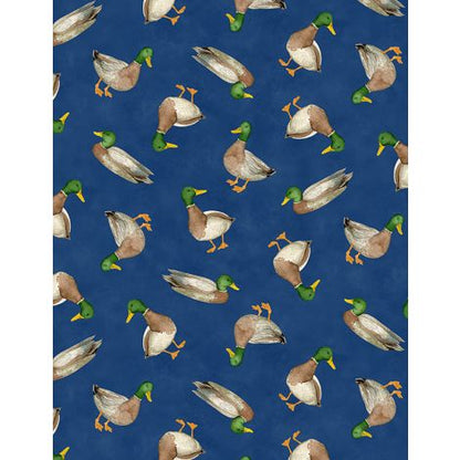 Mallard Toss Navy - Wilmington Prints