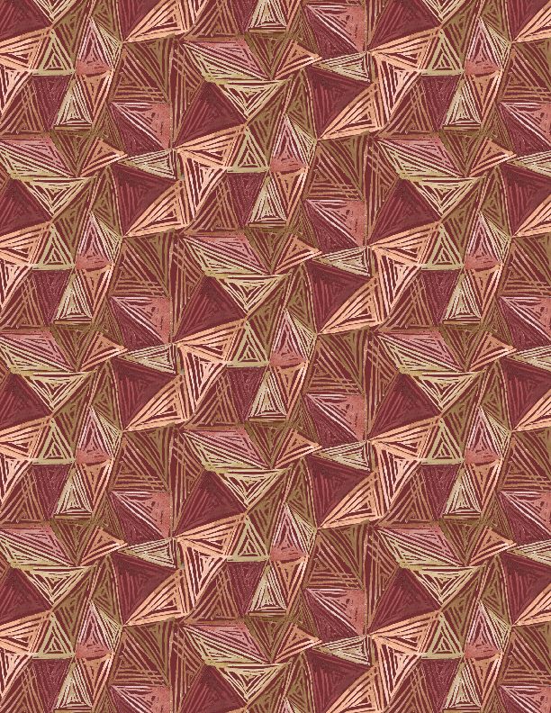 Floralscape Geometric Red - Wilmington Prints