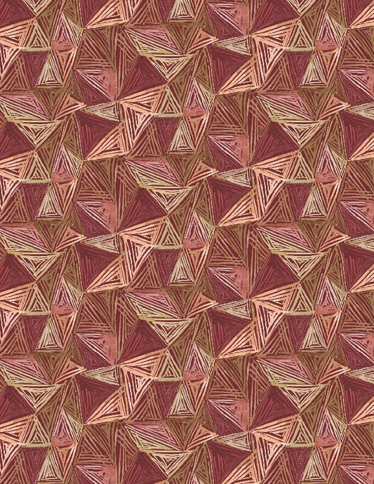 Floralscape Geometric Red - Wilmington Prints