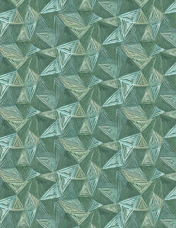 Floralscape Geometric Teal - Wilmington Prints